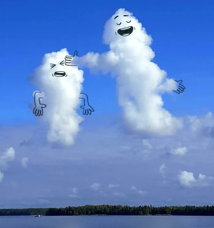 70 Adorable Illustrations Drawn On Clouds By This Artist