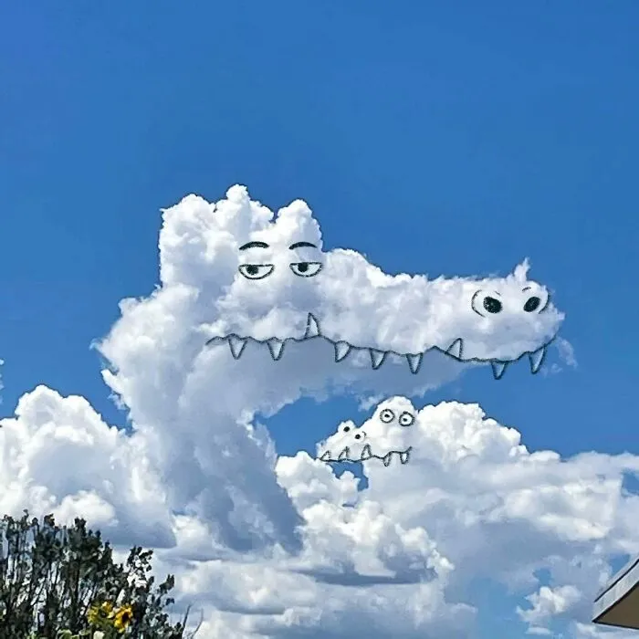 70 Adorable Illustrations Drawn On Clouds By This Artist