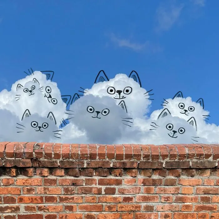 70 Adorable Illustrations Drawn On Clouds By This Artist