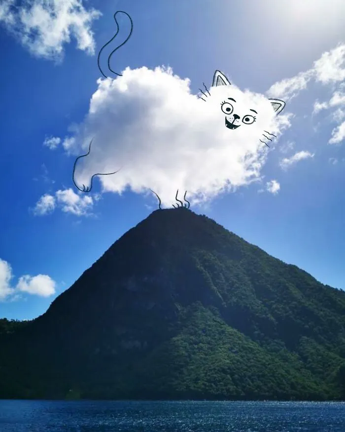 70 Adorable Illustrations Drawn On Clouds By This Artist