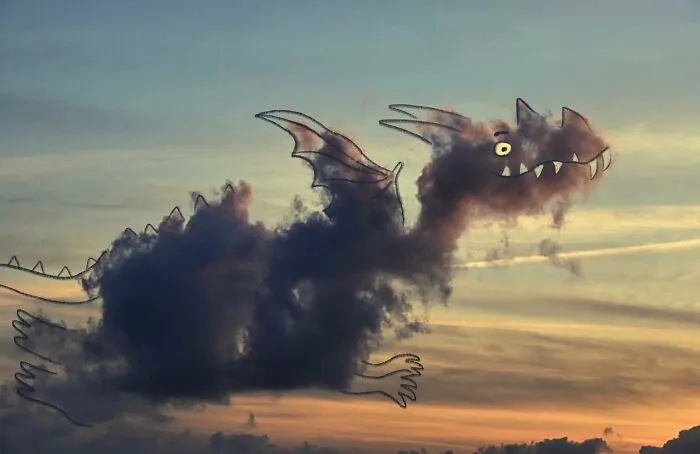 70 Adorable Illustrations Drawn On Clouds By This Artist
