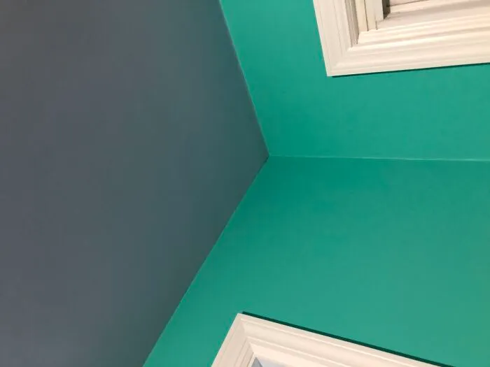 Purple Ceiling And Teal Walls