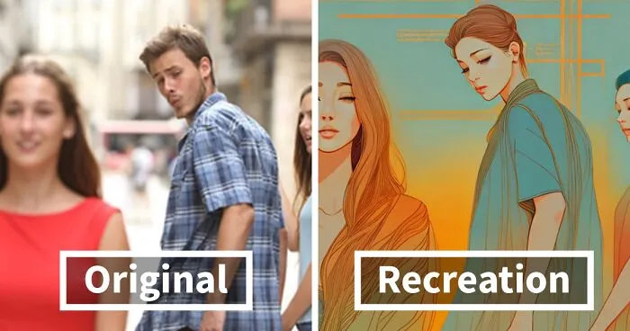 I Gave The Jealous Girlfriend Meme An AI Makeover (25 Pics)