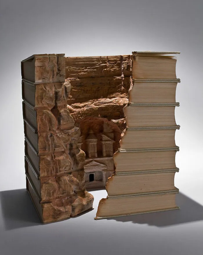 30 Stunning Landscapes That This Artist Created By Carving And Painting Old Books