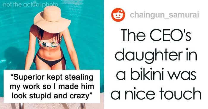 Boss Presents Employee's PowerPoints As His Own, So They Put A Revealing Photo Of The CEO's Daughter In One Of Them