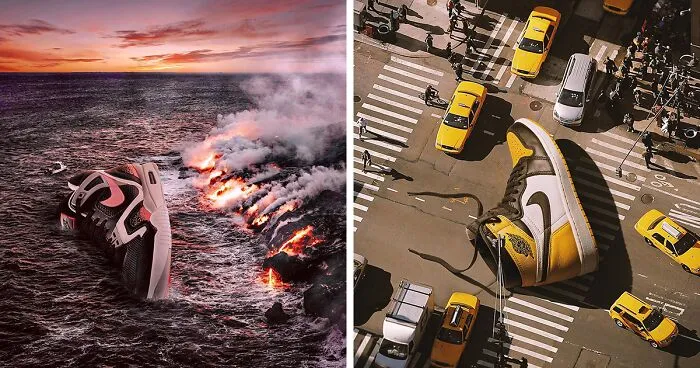 79 Surreal Images Of Sneakers Placed In Some Very Interesting Locations By Carlos Jiménez Varela