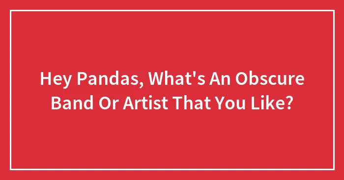 Hey Pandas, What's An Obscure Band Or Artist That You Like? (Closed)