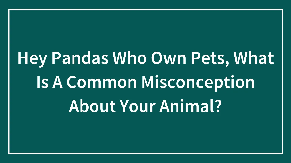 Hey Pandas Who Own Pets, What Is A Common Misconception About Your Animal?