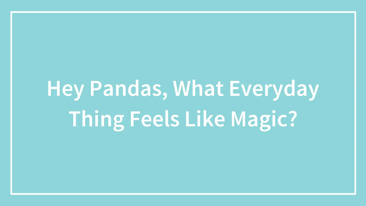 Hey Pandas, What Everyday Thing Feels Like Magic?