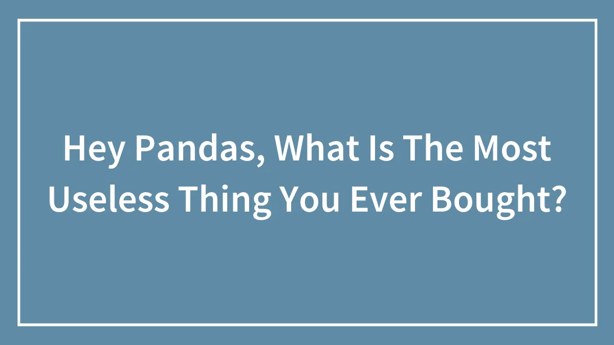Hey Pandas, What Is The Most Useless Thing You Ever Bought?