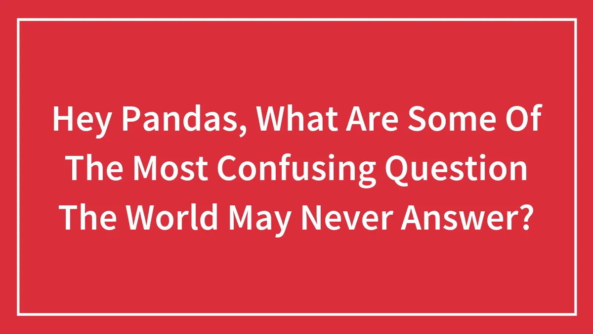 Hey Pandas, What Are Some Of The Most Confusing Question The World May Never Answer? (Closed)