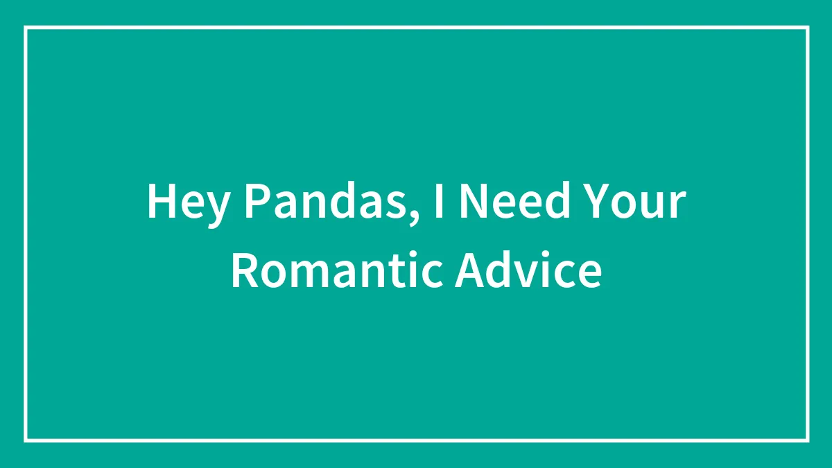 Hey Pandas, I Need Your Romantic Advice