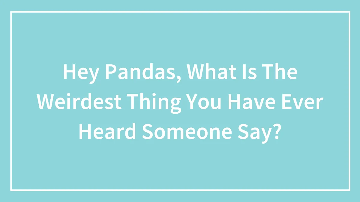 Hey Pandas, What Is The Weirdest Thing You Have Ever Heard Someone Say? (Closed)