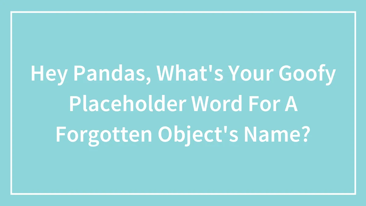 Hey Pandas, What's Your Goofy Placeholder Word For A Forgotten Object's Name?