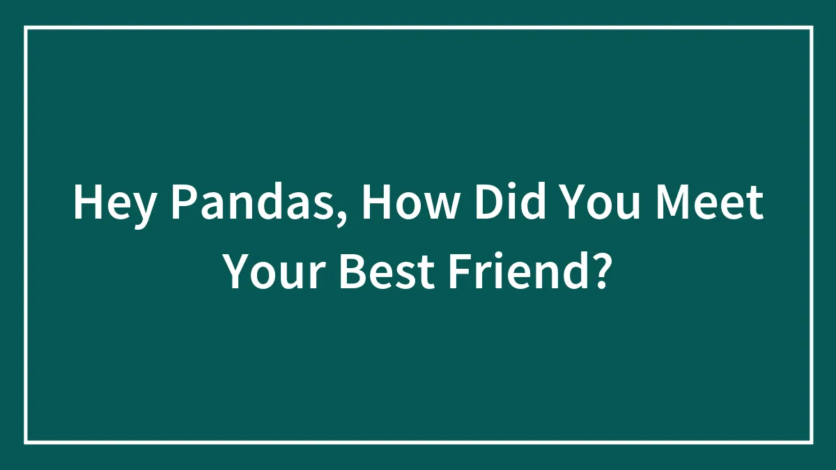 Hey Pandas, How Did You Meet Your Best Friend?