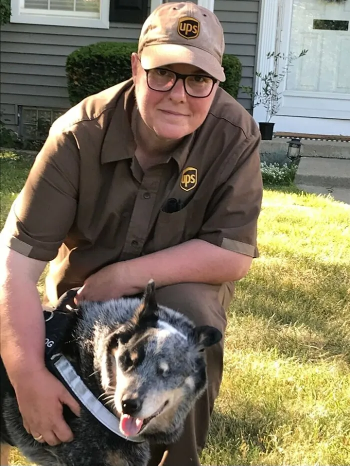 The Is Jen With Benny In Northville. Benny Is Blind And Deaf, But Still Likes To Socialize. Jen Works Out Of The Livonia, Michigan