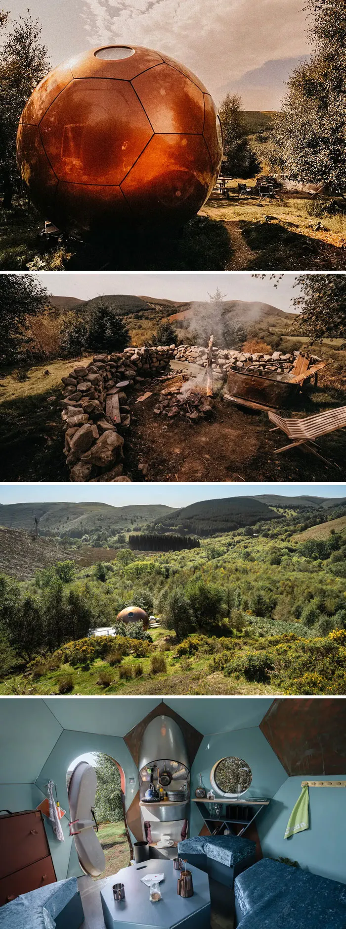 Earth Conker, Unique Living Pod. Llanafan-Fawr, Wales, United Kingdom