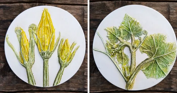 Botanical Wall Art With Pumpkin Leaves (11 Pics)