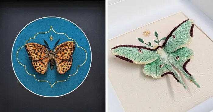 Realistic 3D Butterflies Made From Thread And Wire