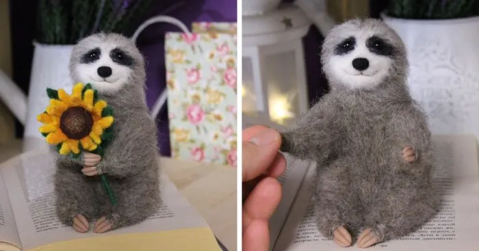 "The Sweetest Creature Who Can Be Forgiven For Laziness": I Made A Sloth Out Of Sheep's Wool (5 Pics)