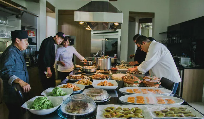 Person cooking food