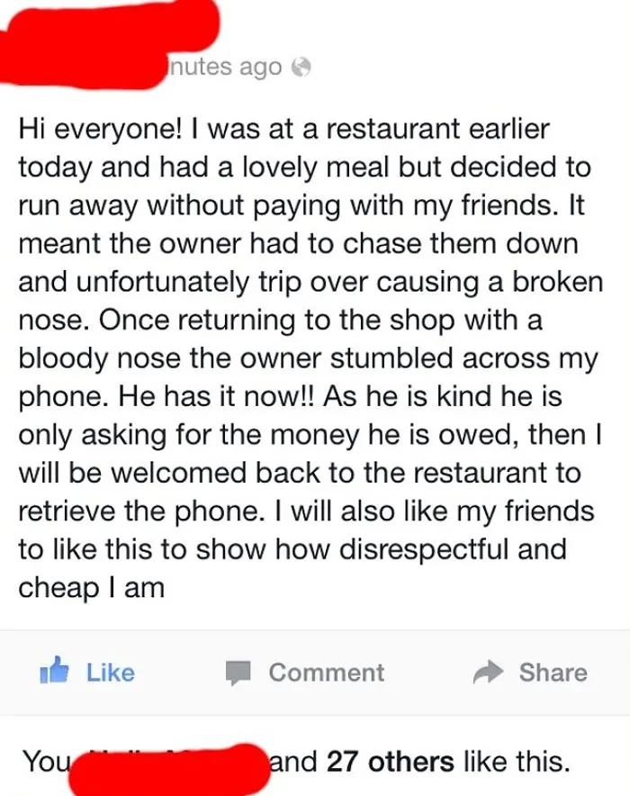 Restaurant Owner's Instant Karma
