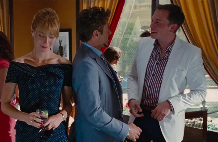 Elon Musk talks with Tony Stark in movie Iron Man 2