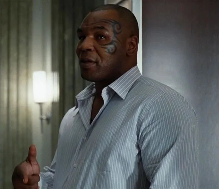 Mike Tyson looking in movie The Hangover