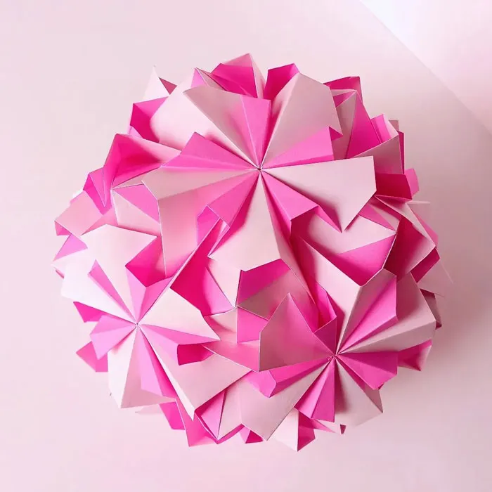 pink modular origami
