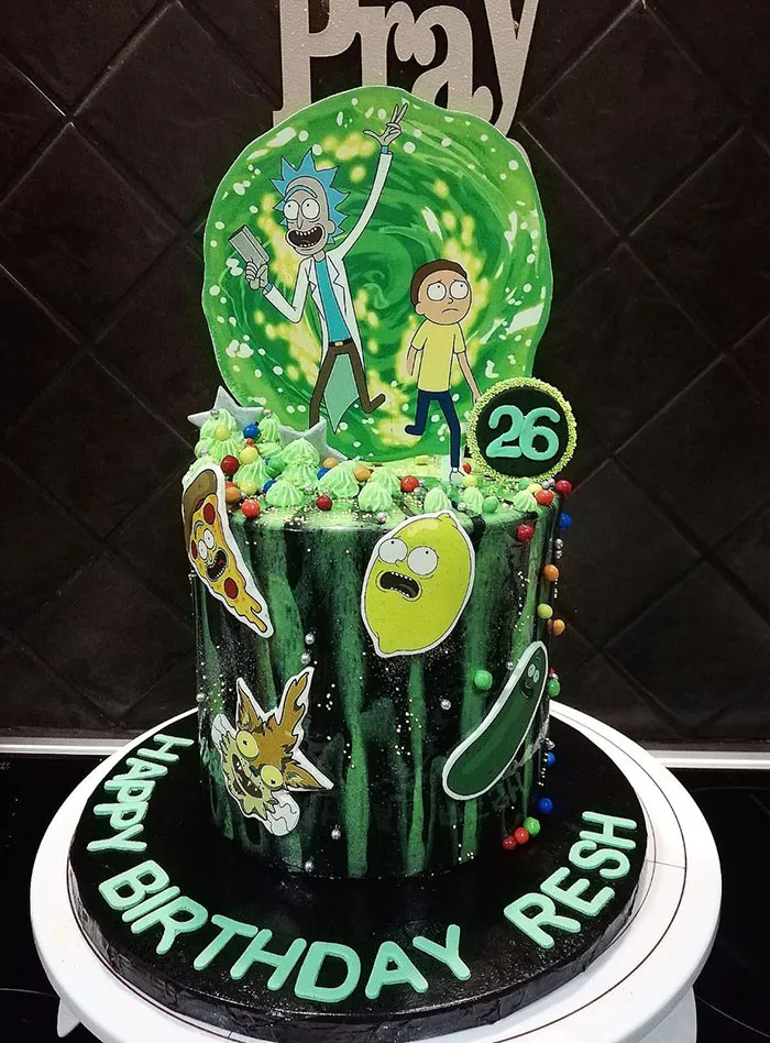 Mi mamá hizo este épico pastel de Rick y Morty