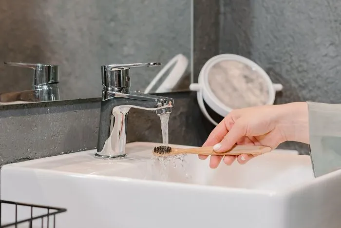 Toothbrush Under Tap 