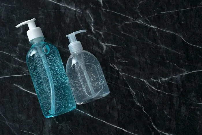 Homemade Mouthwash On Black Counter 