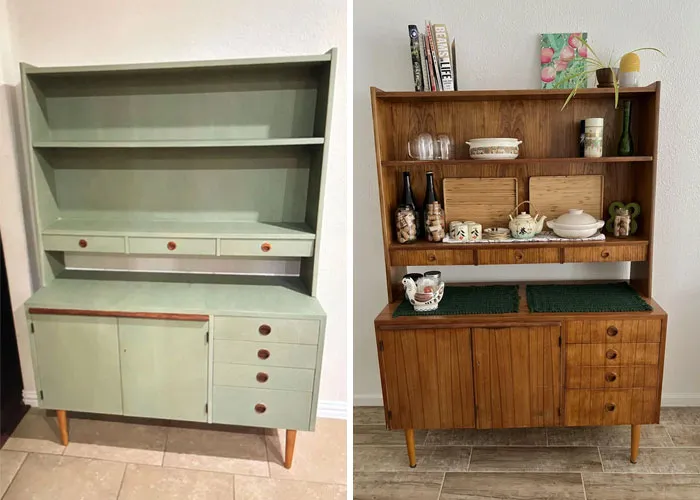 Antes y después: aparador Mcm hallado en el Marketplace de Facebook