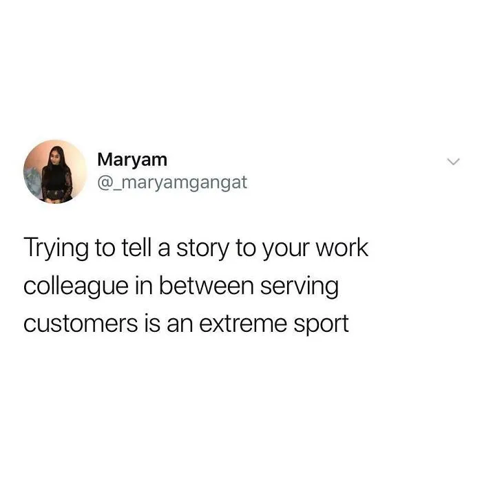 Tweet about the struggle of working in retail as an extreme sport.