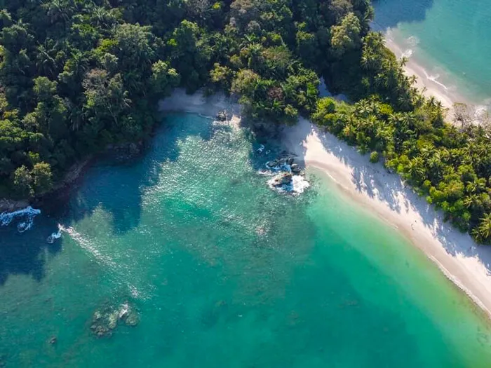 Photo of the beach from bird"s eye view