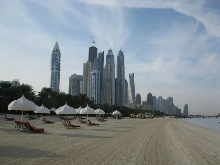 Photo of skyscrapers on the beach