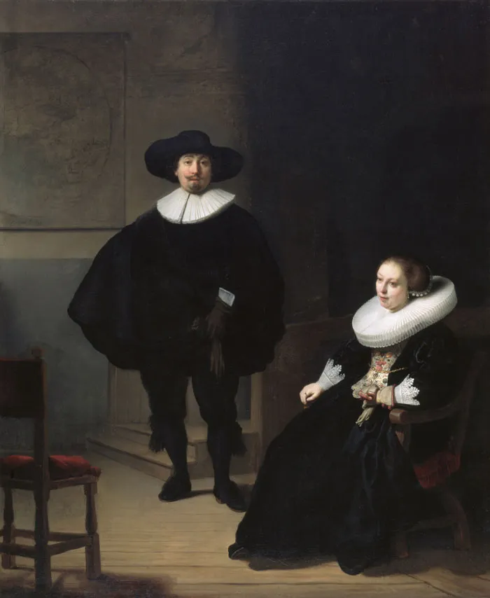 A Lady And Gentleman In Black By Rembrandt