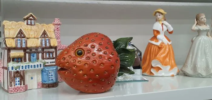 A Strawberry Fish. Or Is It A Fishy Strawberry? Katharine House Hospice Shop In Hednesford