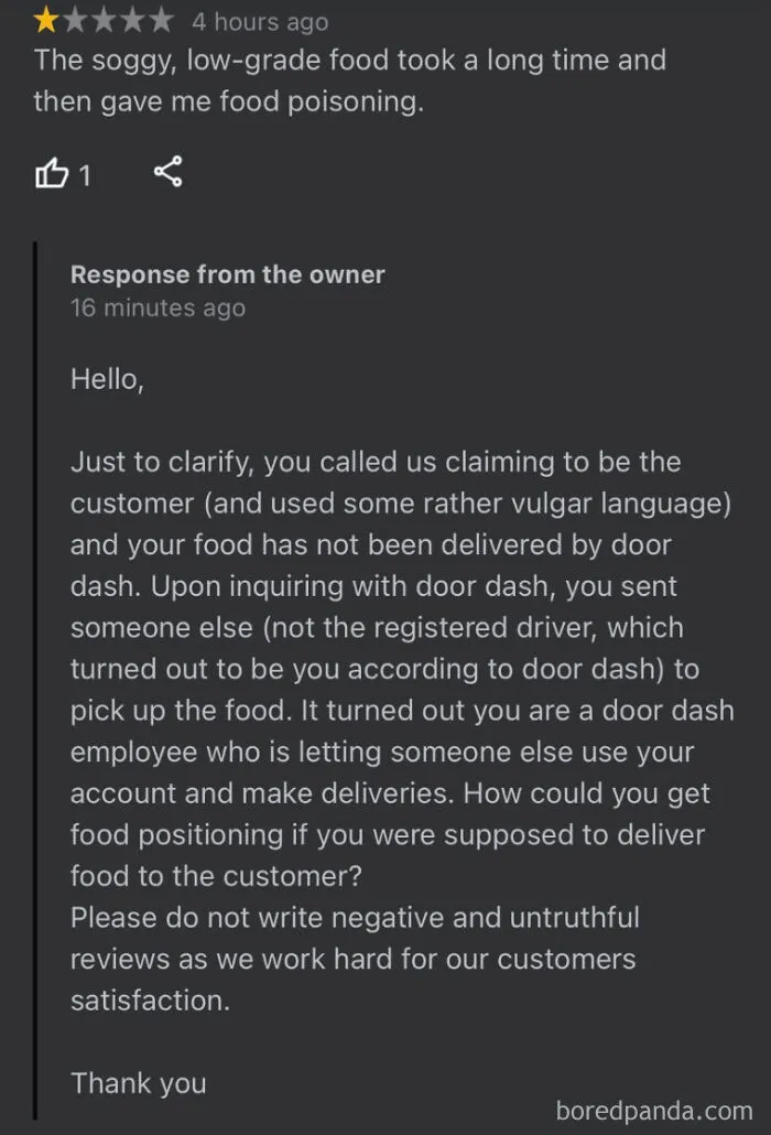 Fake Review After Eating The Food