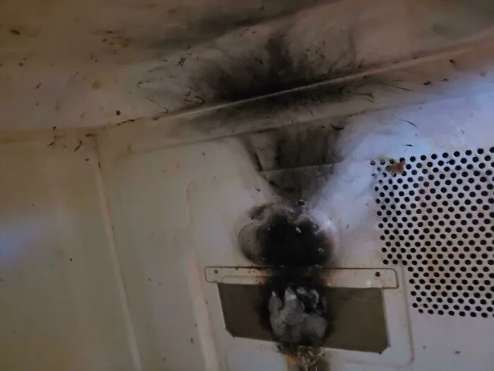 Trying To Reheat Breakfast, Heard A High-Pitch Whirr, And A Pop... My Microwave Was On Fire
