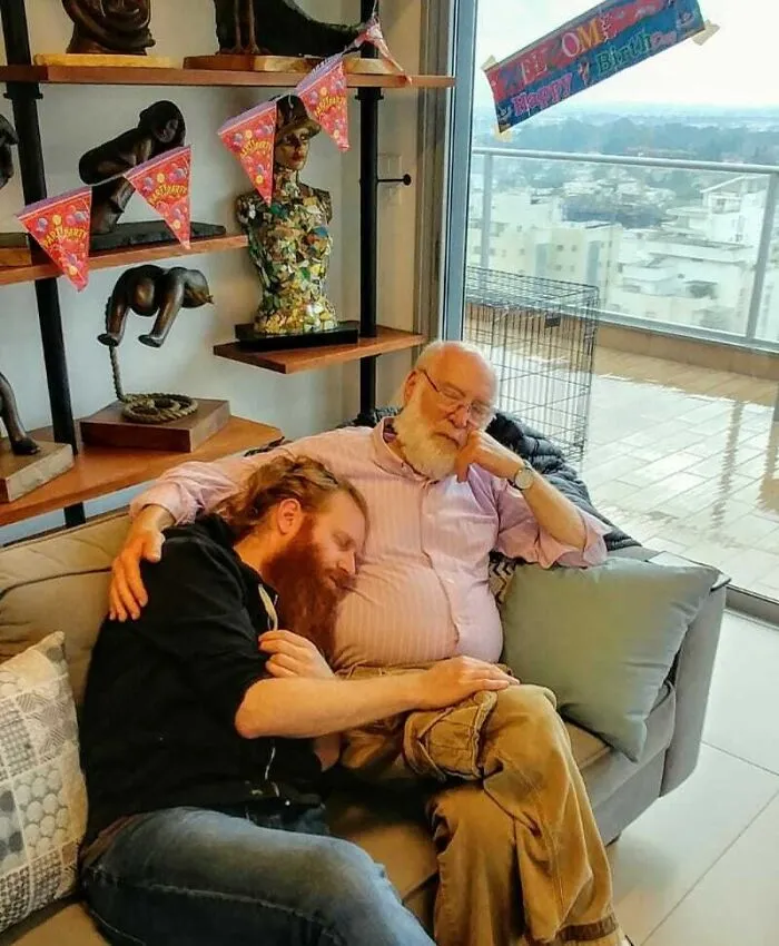 Went Home For The Holidays And My Birthday, My Dad And I Fell Asleep. Love So Much This Pic My Uncle Took Of Us