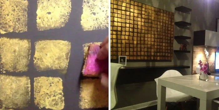 Golden Sponge Wall Art 