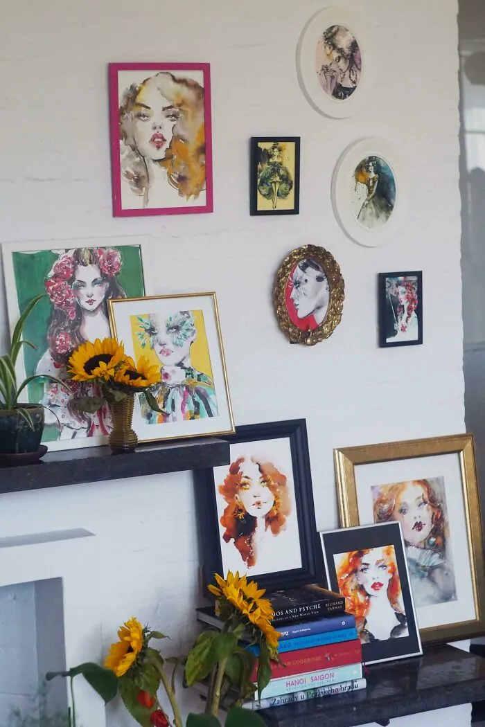 Watercolours on the wall 