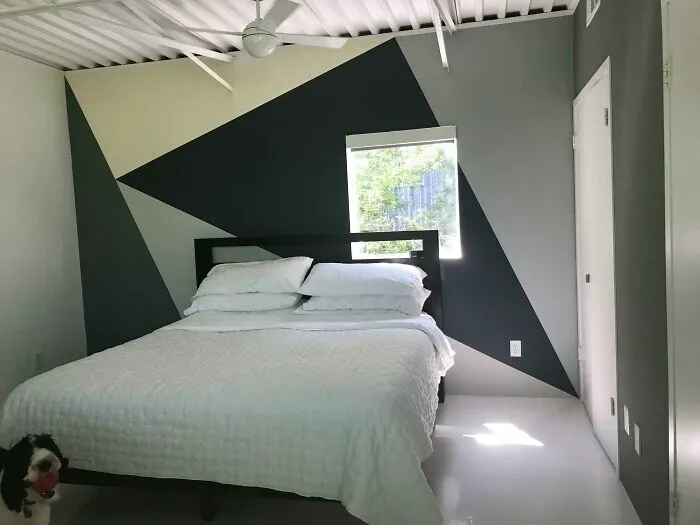 Geometric Wall  in the Bedroom 