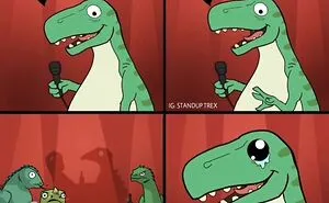 I Created A Dino Standup Comedian That Is On A Mission To Spread Bad Jokes And Puns (30 Pics)