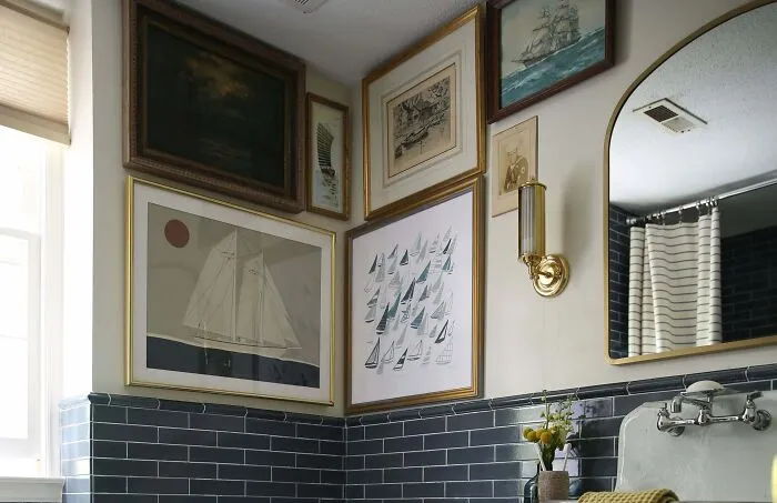 Painting on the bathroom wall