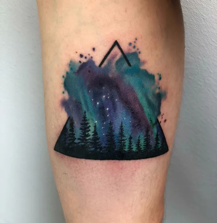 Northern Lights By Ella Kettunen At Turku Tattoo Parlour In Turku, Finland