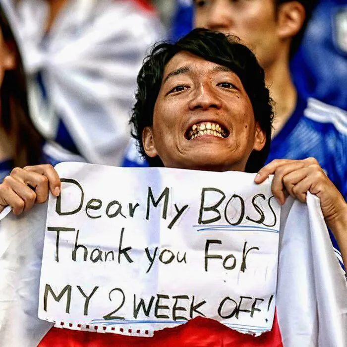 Un hincha de Japón en el Mundial 