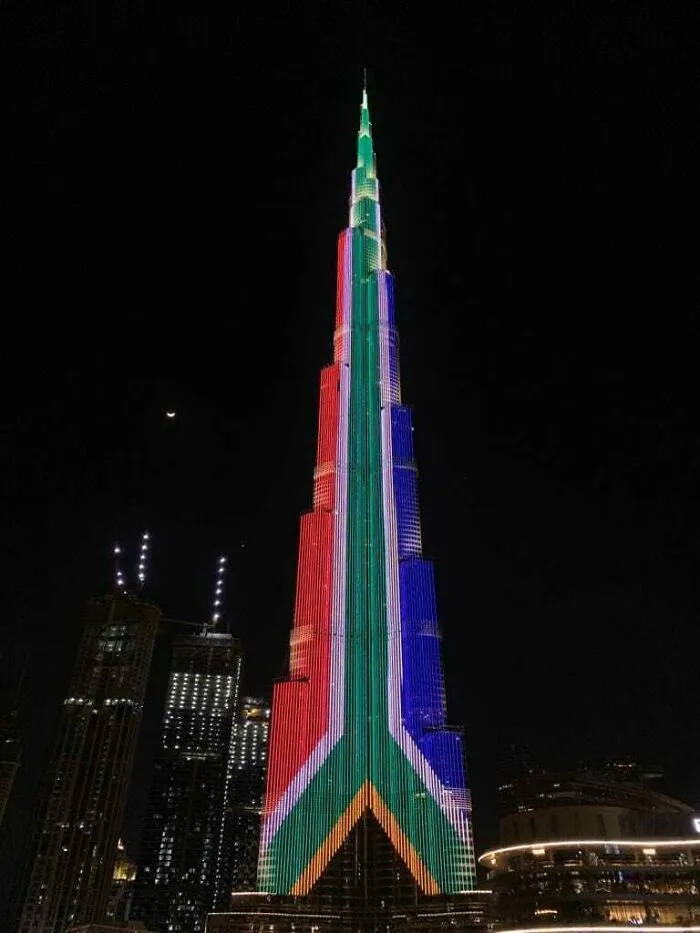 South African Flag Displayed On The Burj Khalifa, For South African Freedom Day
