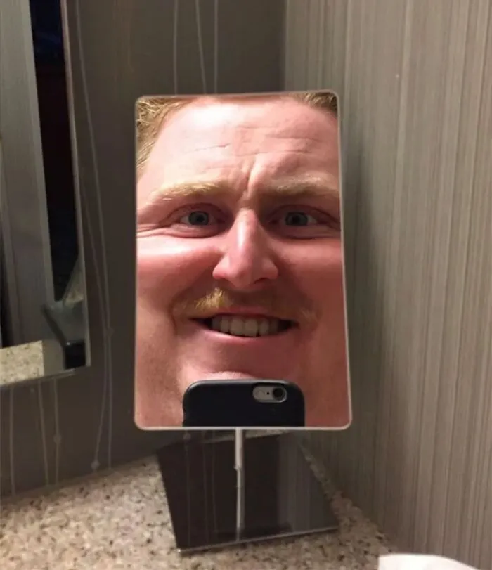 When You're Feeling Great But Your Hotel Mirror Puts You Back In Check